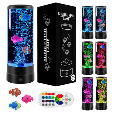 RoHs Usb LED медуза лампа 12 дюймовая цилиндрическая пузырь рыбная лампа 7 цвета