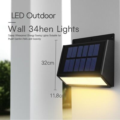Хорошая цена. LED Solar Outdoor Wall Lights 11.8 3.4 32cm Waterproof Energy Saving Lights Suitable for Porch Garden Patio and Security онлайн