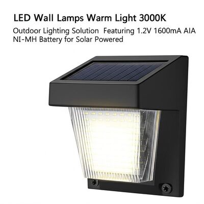 Хорошая цена. LED Solar Wall Lamps Warm Light 3000K Outdoor Lighting Solution Featuring 1.2V 1600mA AA NI-MH Battery for Solar Powered онлайн